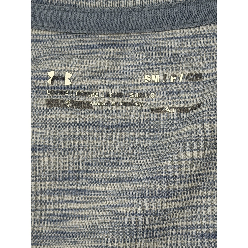Under Armour Women Small Blue Heather Space Dye V-Neck HeatGear T-Shirt Slim Fit - Picture 6 of 7